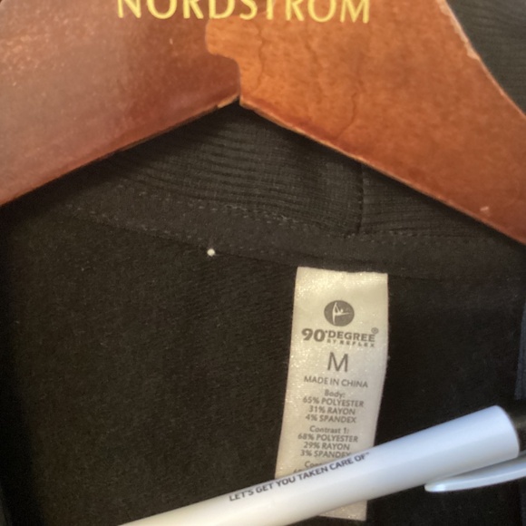 Ladies 90 Degree by Reflex Long Blk Shawl Open Front Cardigan w/Pockets Sz M - Picture 3 of 4